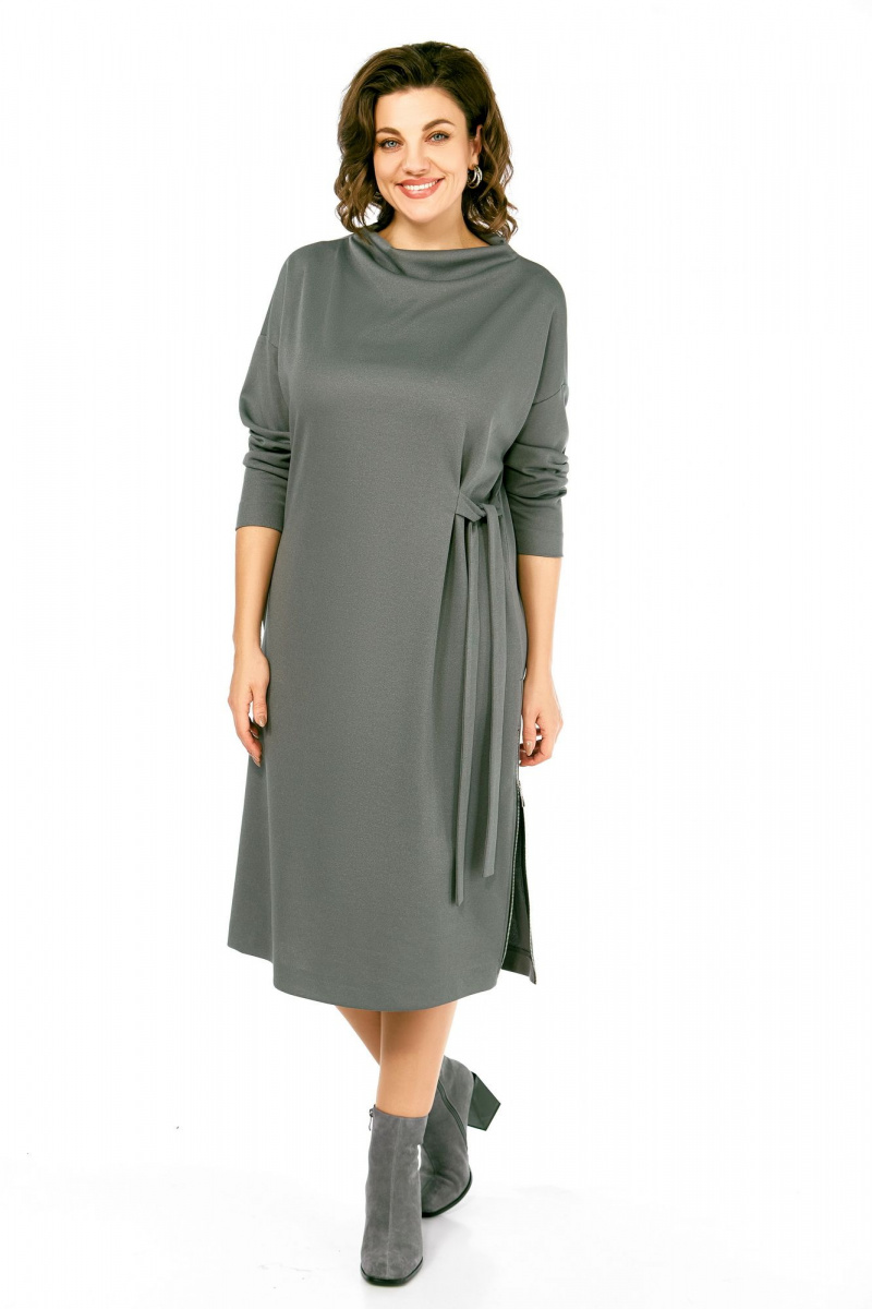 Платья Ольга Стиль С-976 серо-зеленый