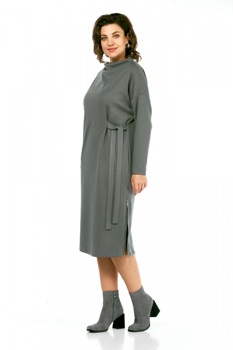 Платья Ольга Стиль С-976 серо-зеленый