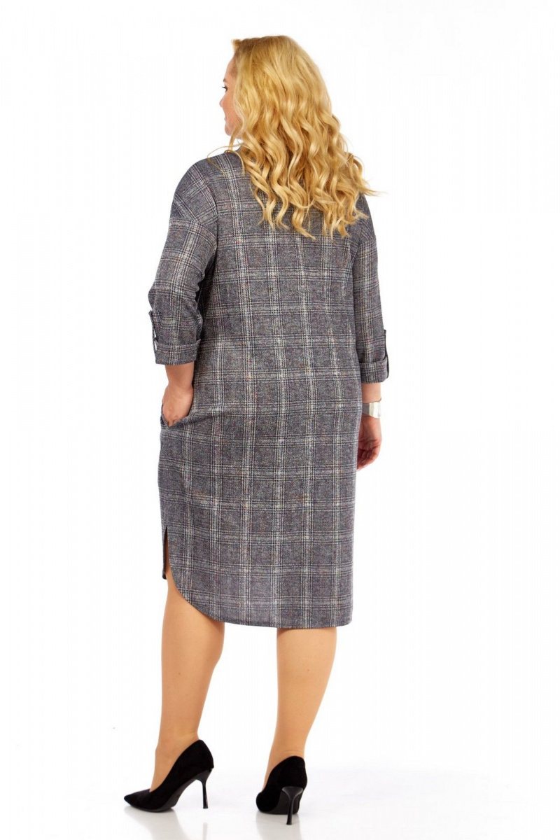 Платья СиБон 0169 серый_клетка