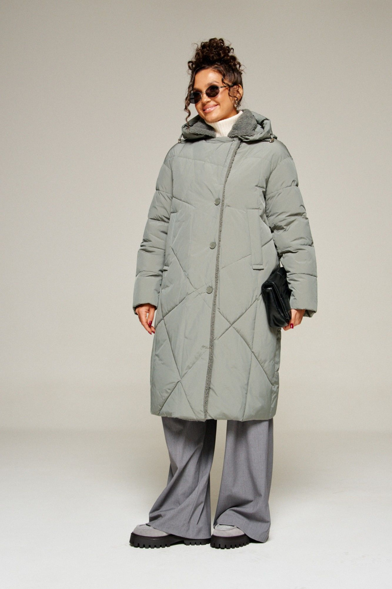 Женское пальто Beautiful&Free 8024 шалфей