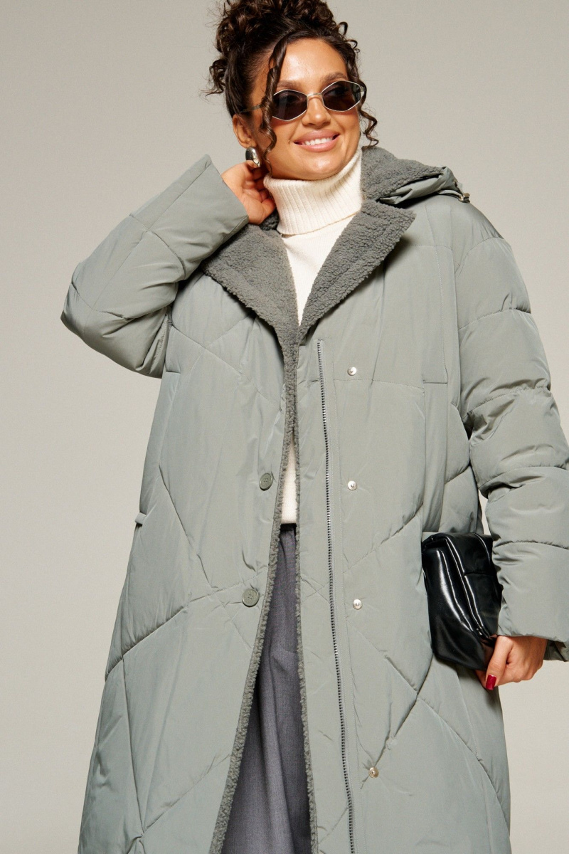 Женское пальто Beautiful&Free 8024 шалфей