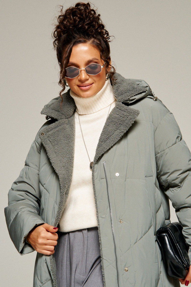 Женское пальто Beautiful&Free 8024 шалфей