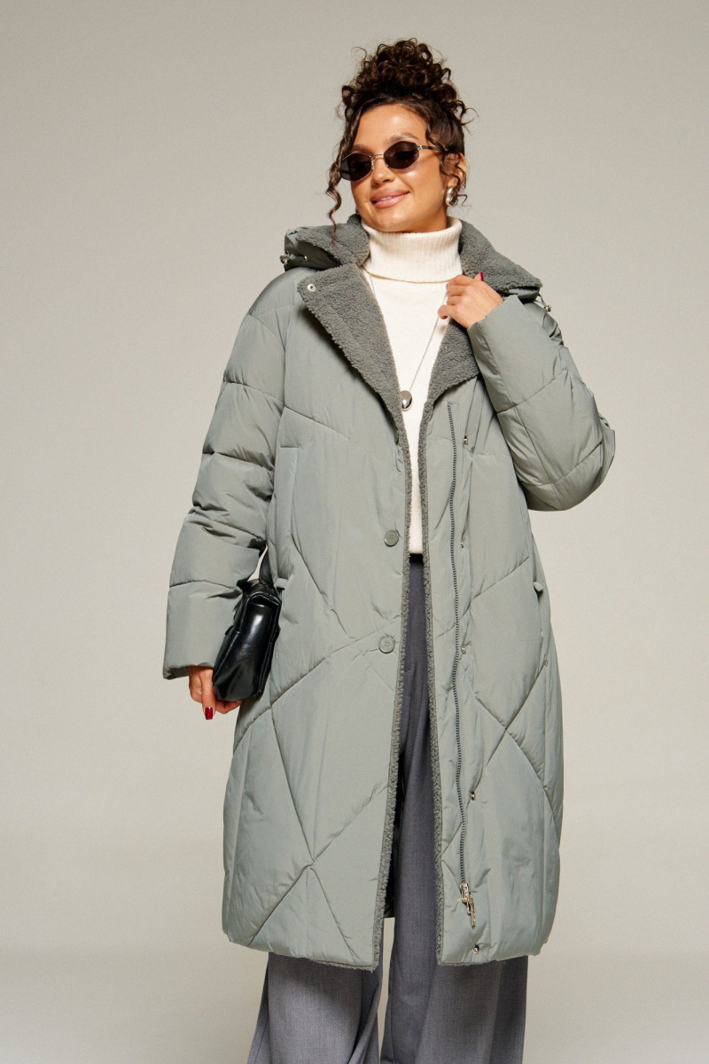 Женское пальто Beautiful&Free 8024 шалфей