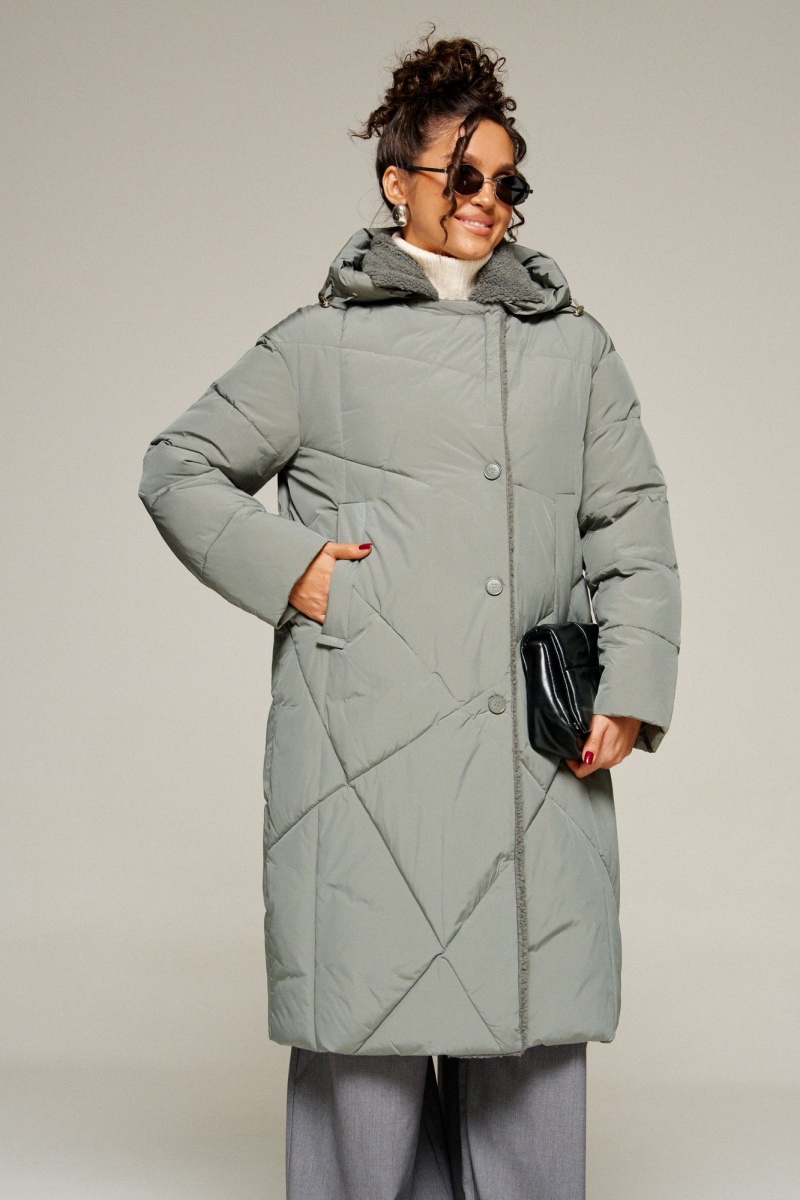 Женское пальто Beautiful&Free 8024 шалфей