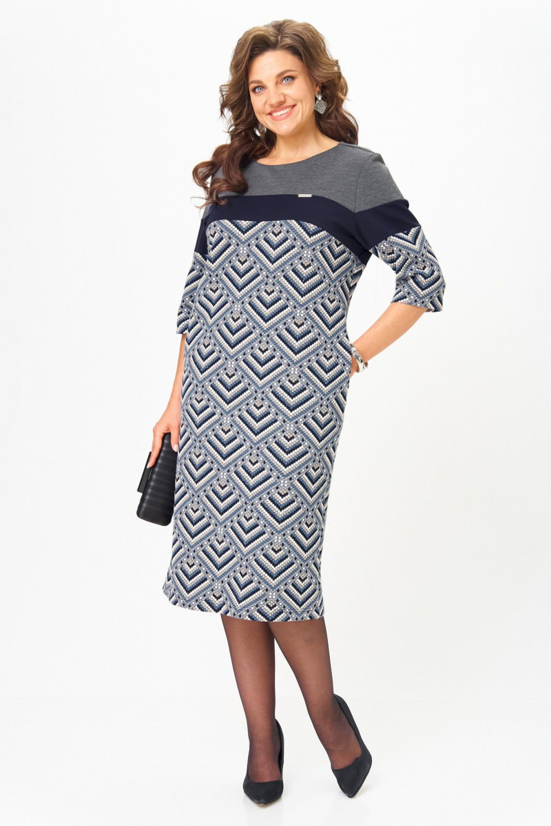 Платья Michel chic 2188 серый-голубой