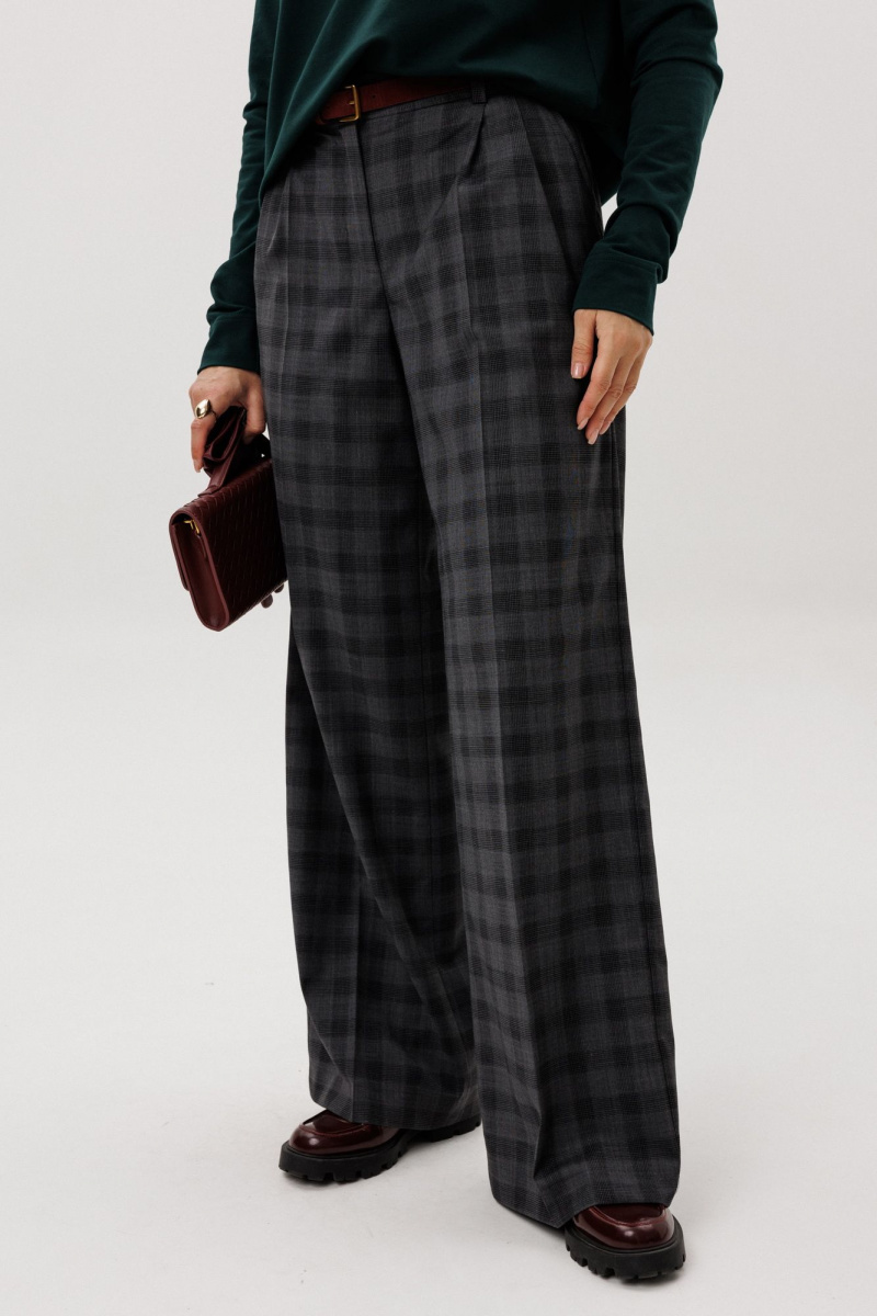 Брюки Ma Vie М-710-2 серая_клетка