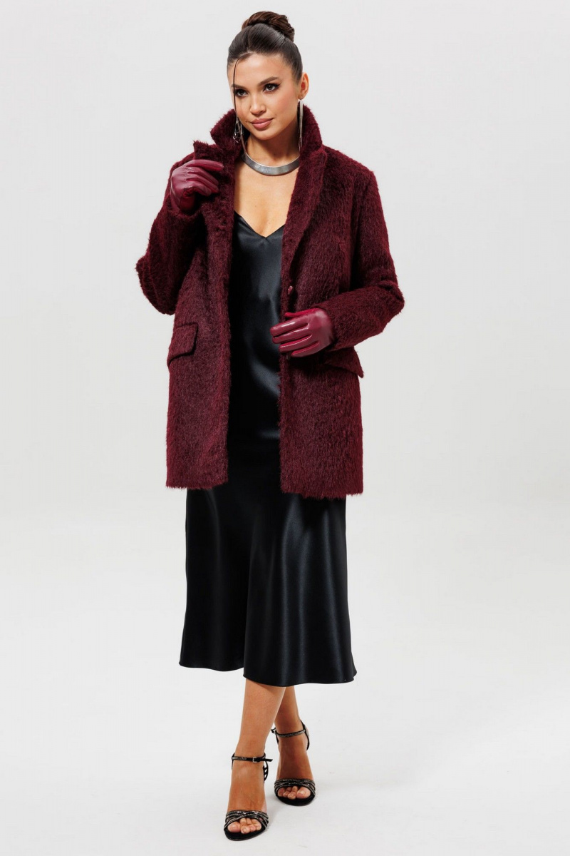 Женское пальто Mislana 1148 бордовый