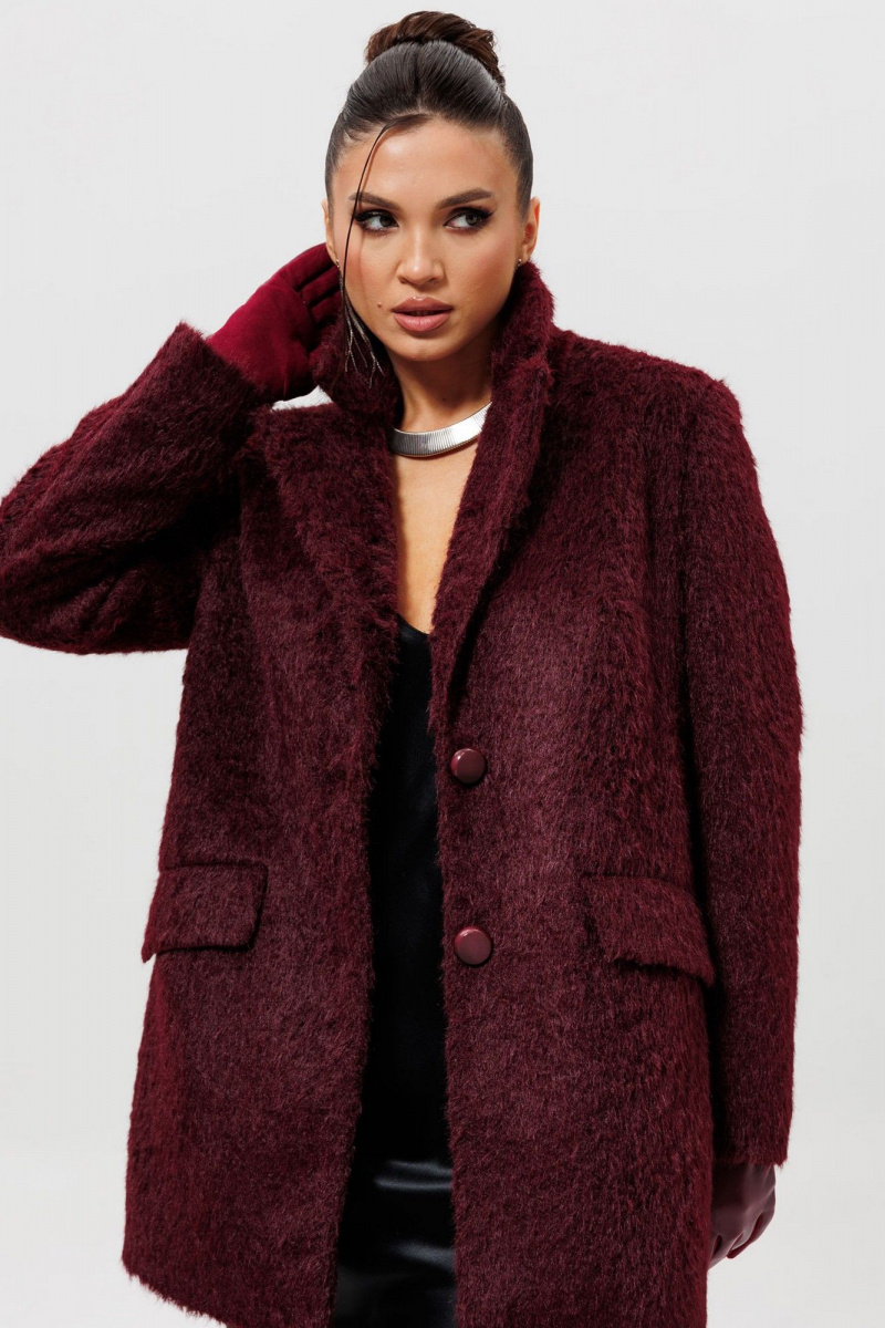 Женское пальто Mislana 1148 бордовый