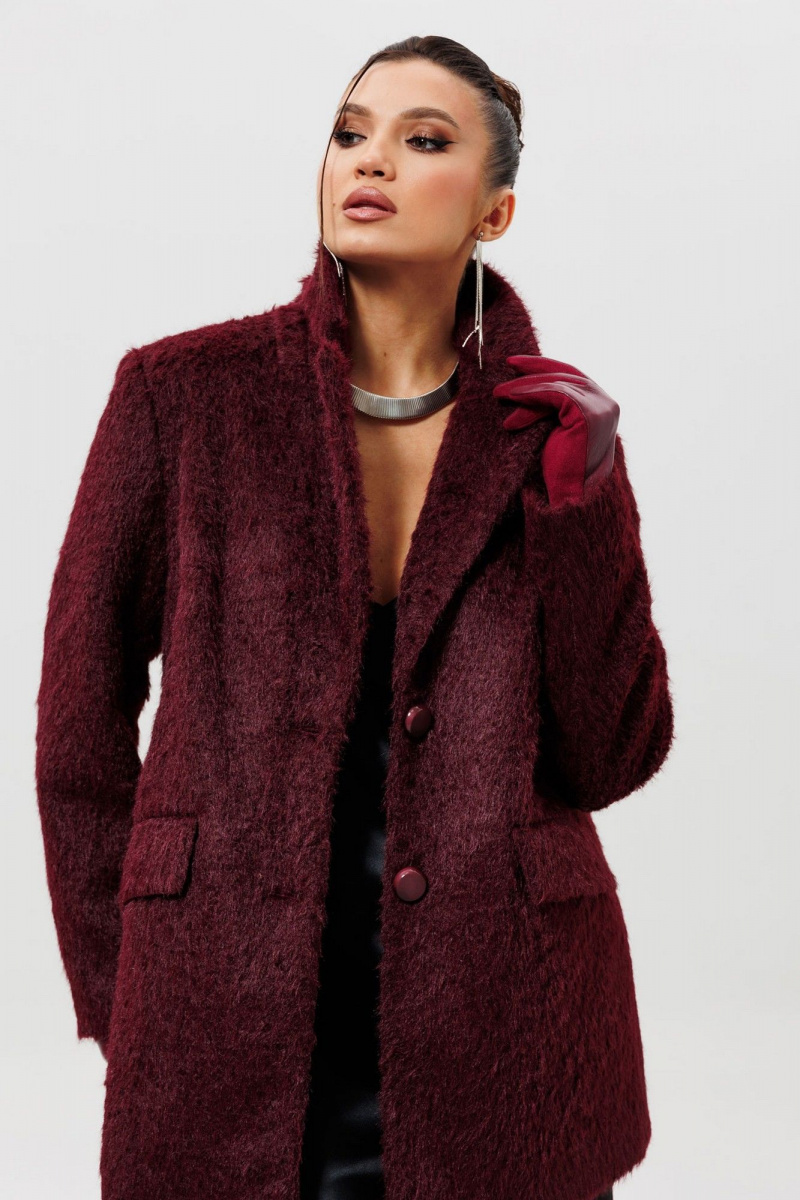 Женское пальто Mislana 1148 бордовый
