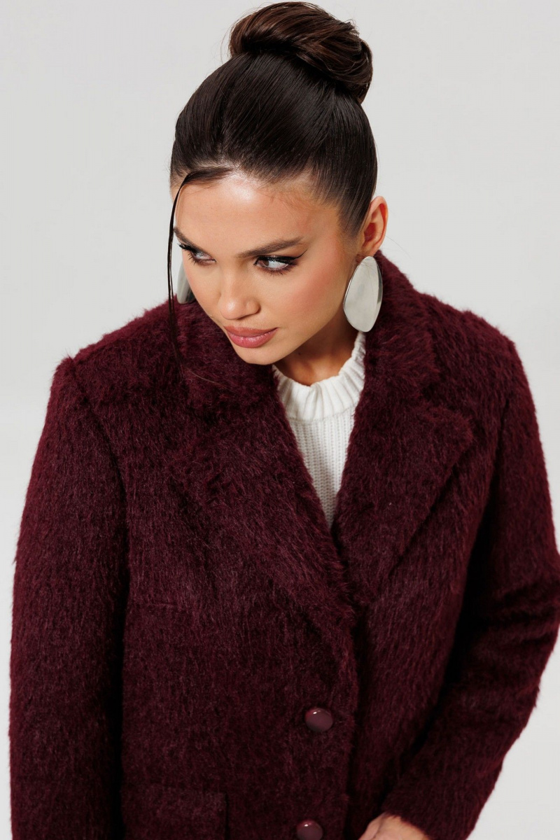 Женское пальто Mislana 1148 бордовый