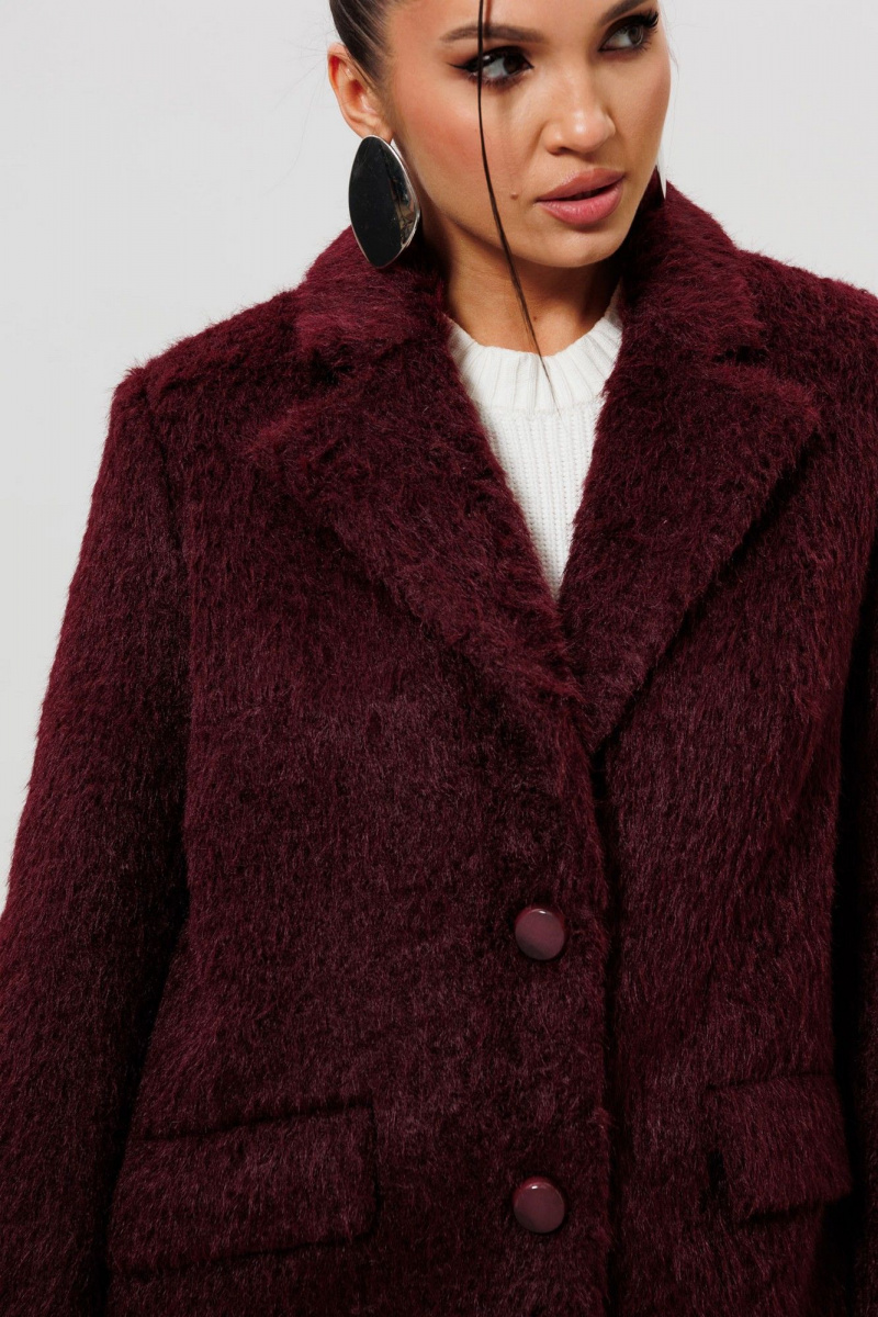 Женское пальто Mislana 1148 бордовый
