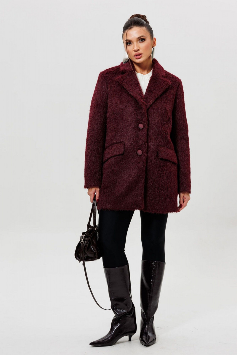 Женское пальто Mislana 1148 бордовый