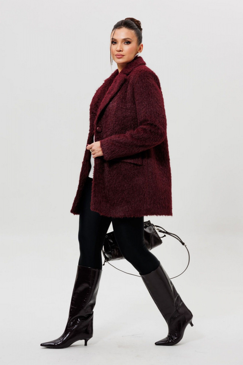 Женское пальто Mislana 1148 бордовый