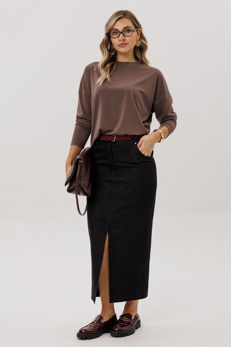 Юбочный комплект Ma Vie М-717 коричневый_и_черный