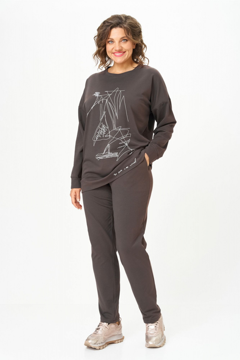 Брючный комплект STEFANY 2061-2 горький-шоколад