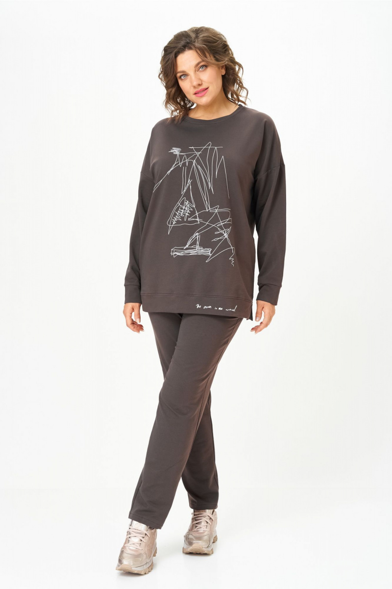 Брючный комплект STEFANY 2061-2 горький-шоколад