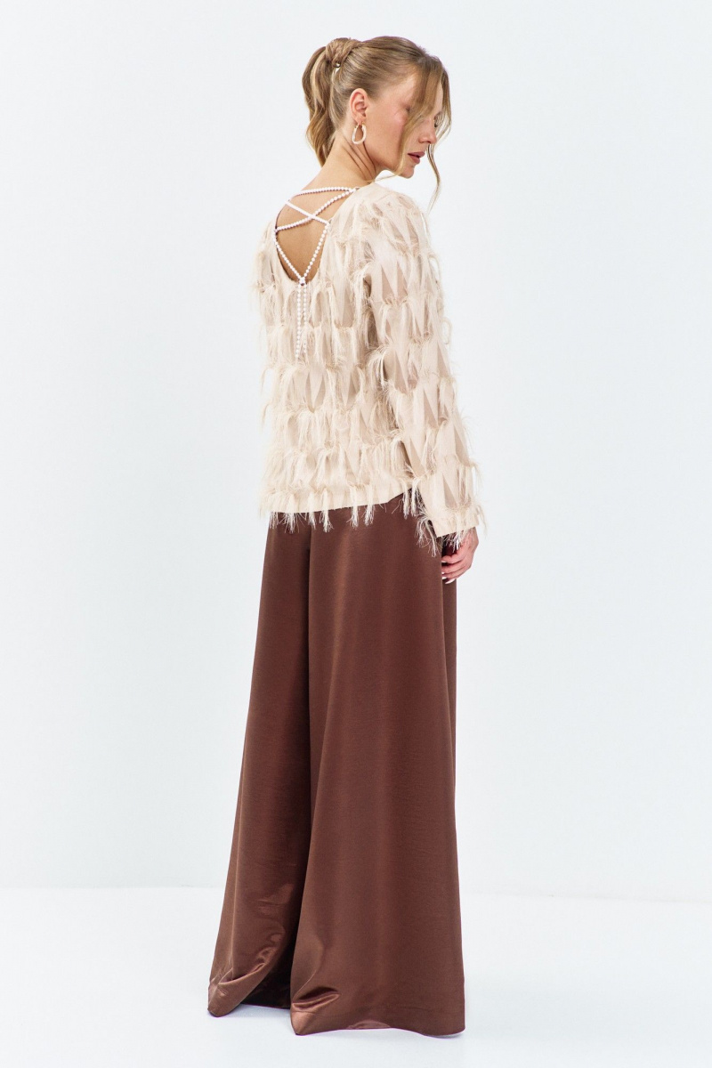 Брючный комплект Euromoda 663 беж/коричневый