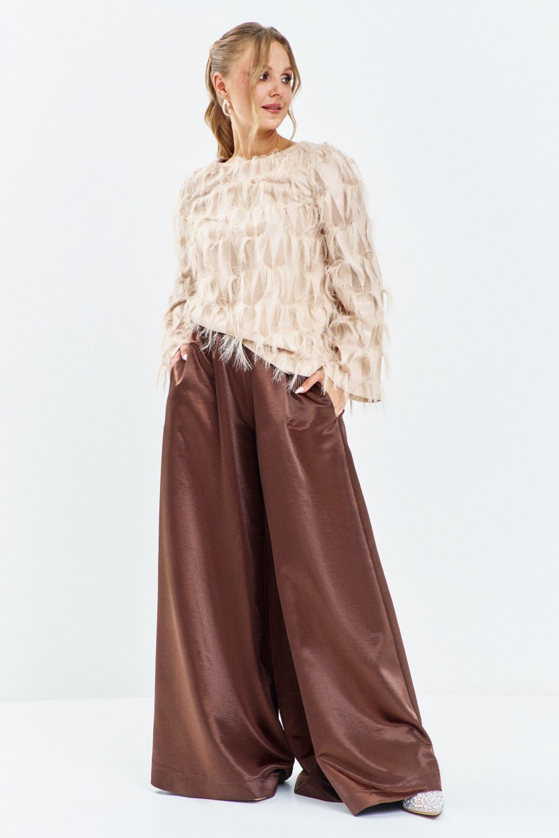 Брючный комплект Euromoda 663 беж/коричневый