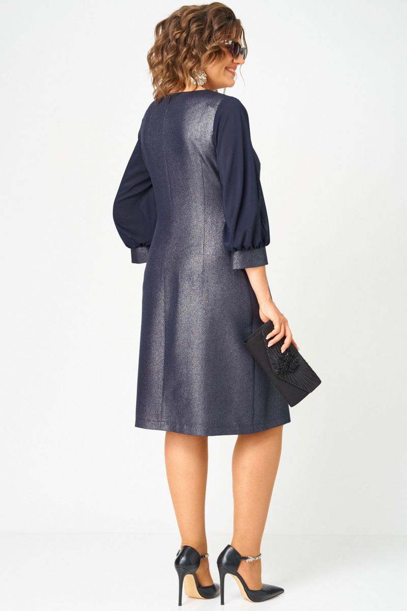 Платья EVA GRANT 7310D синий_баклажан