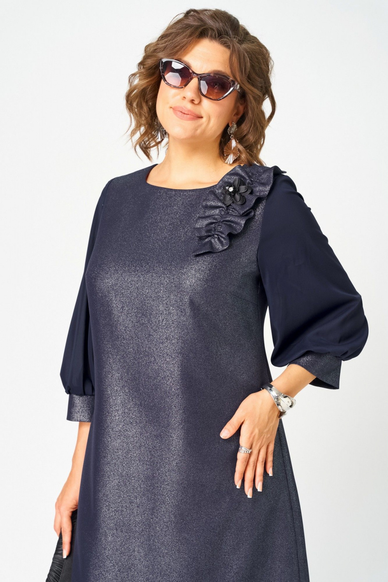 Платья EVA GRANT 7310D синий_баклажан