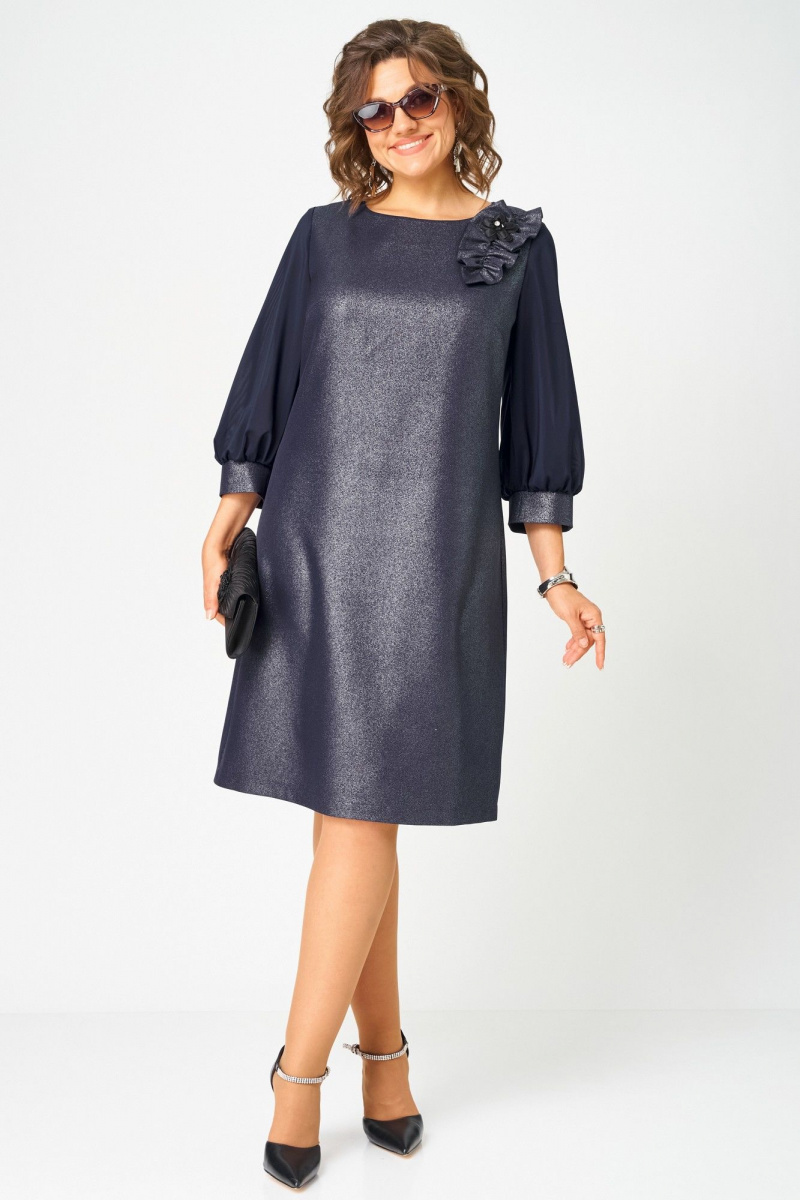 Платья EVA GRANT 7310D синий_баклажан