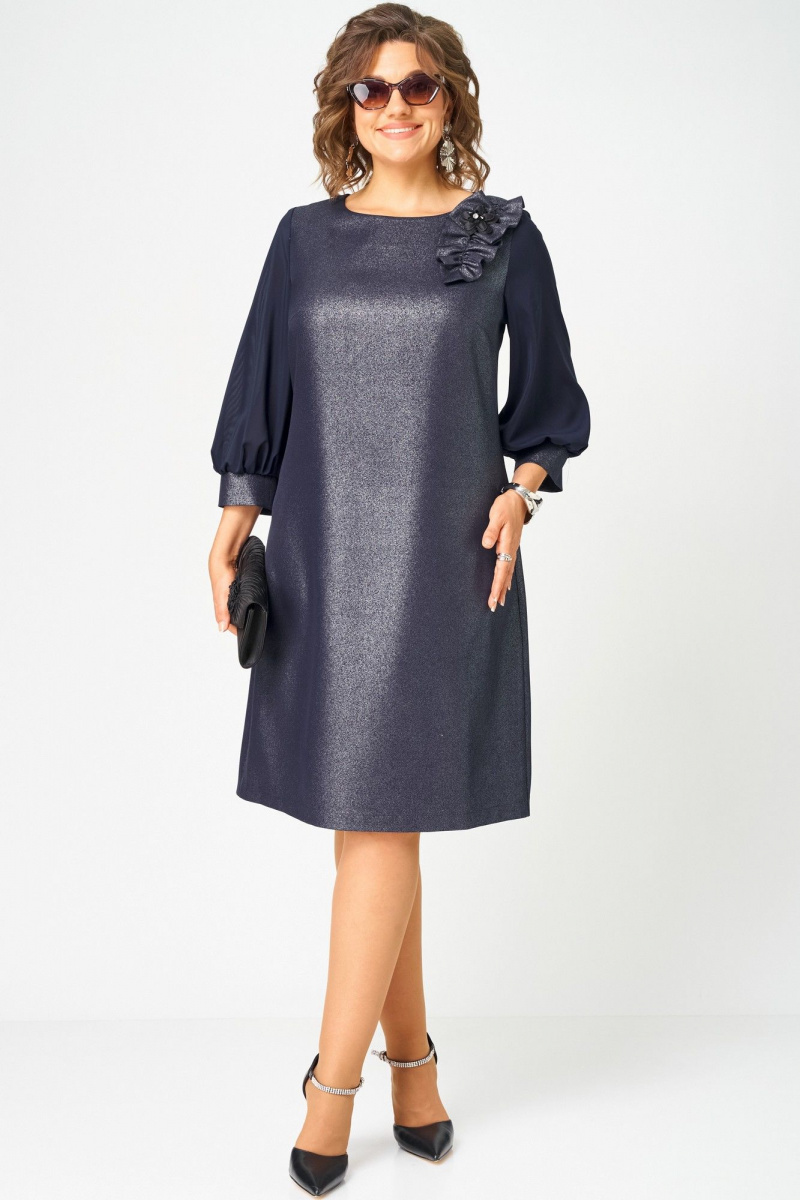 Платья EVA GRANT 7310D синий_баклажан