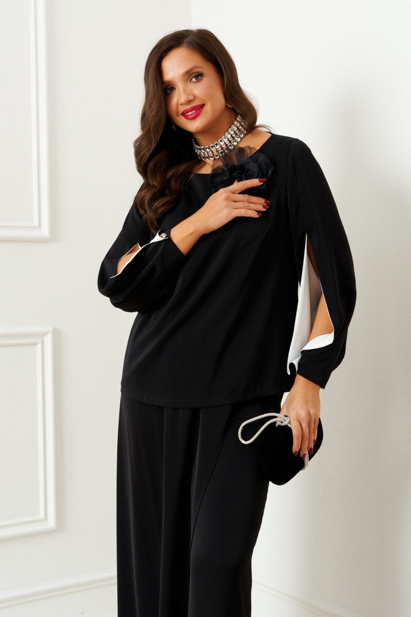 Брючный комплект Beautiful&Free 6386 черный_с_молоком