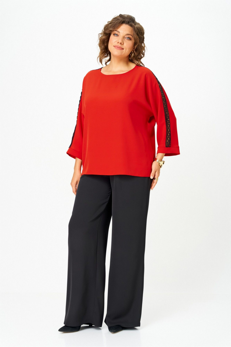 Брючный костюм Rumoda 2275_дл. красный-черный