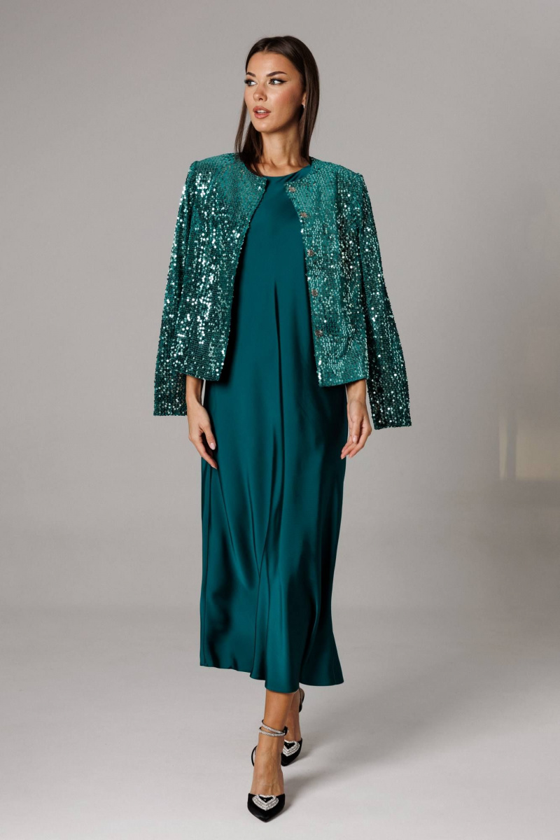 Плательный комплект Ларс Стиль 1158 изумрудный