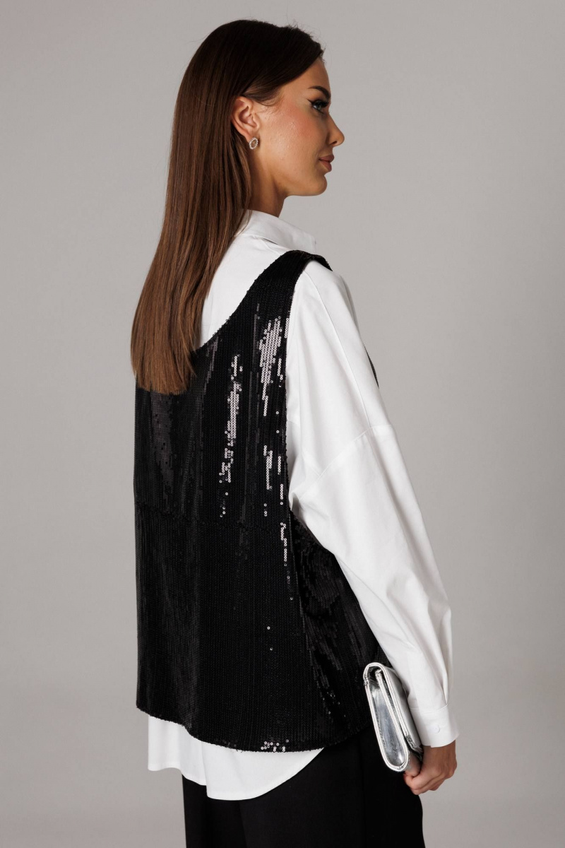 Комплект с блузой Ларс Стиль 1171 черный,белый