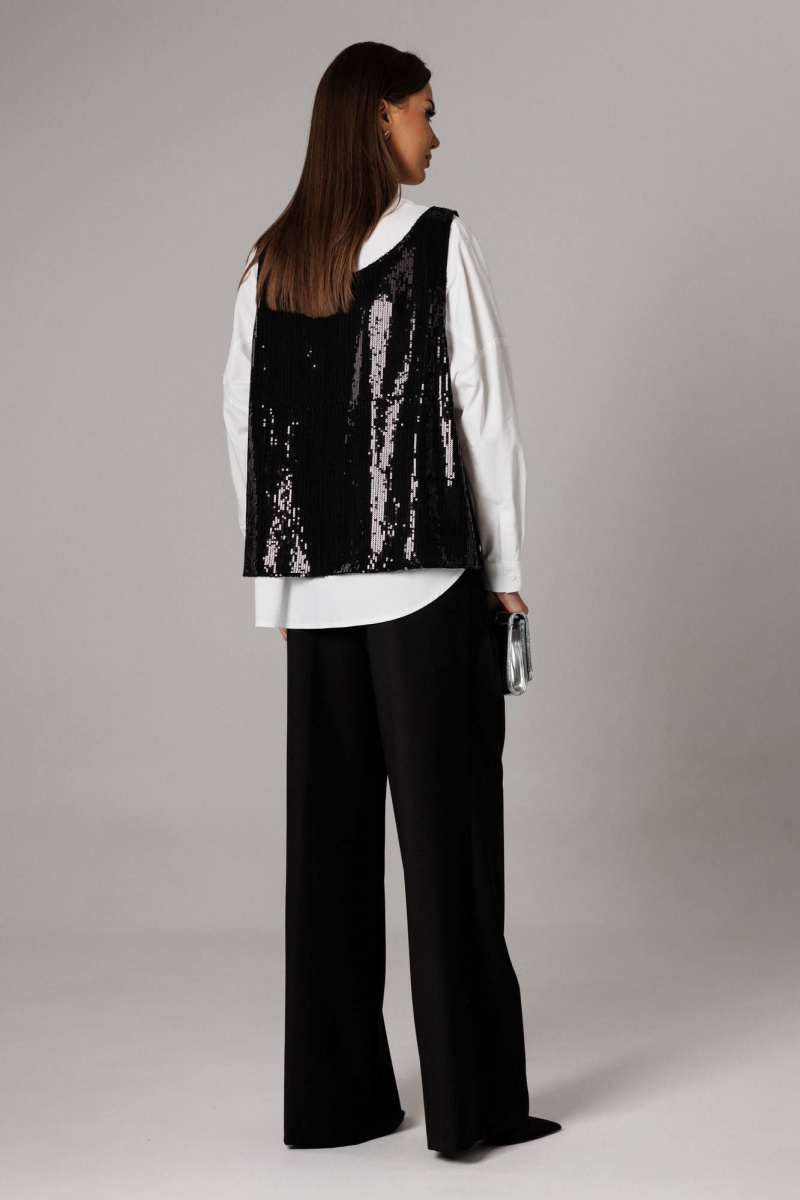 Брючный комплект Ларс Стиль 1169 черный,белый