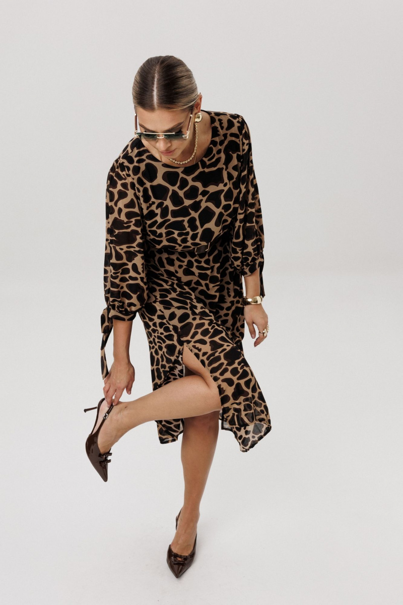Платья Anelli 1733 графичный_леопард