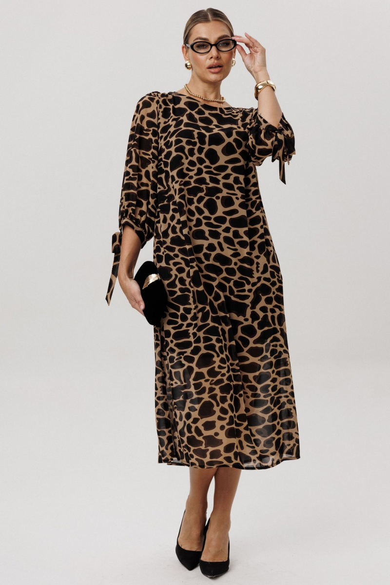 Платья Anelli 1733 графичный_леопард