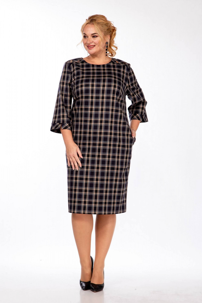 Платья СиБон 0230 клетка_черный