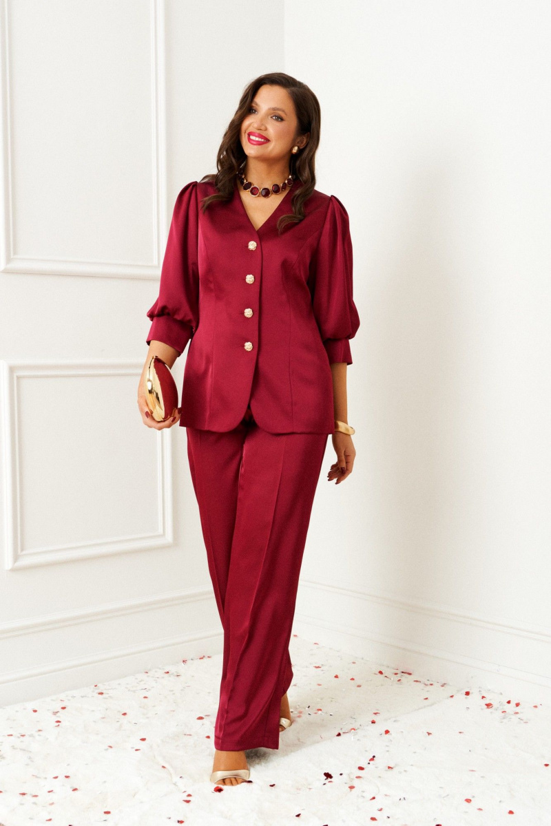 Брючный костюм Beautiful&Free 6382 бордо