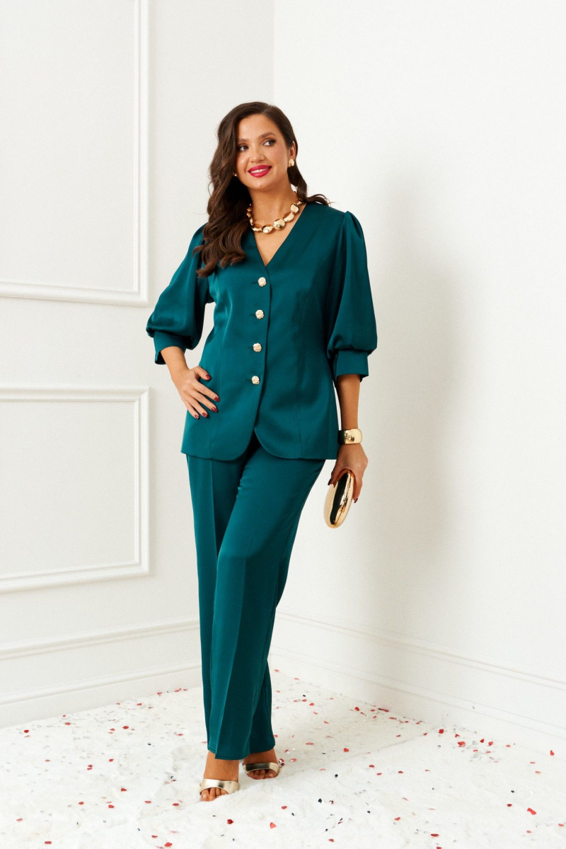 Брючный костюм Beautiful&Free 6382 изумруд