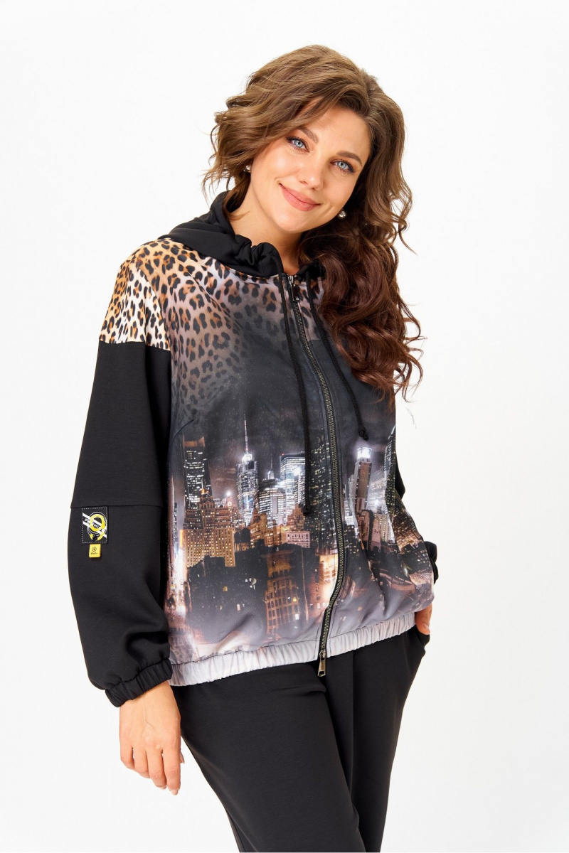 Костюмы Solomeya Lux 946/449 черный+леопардовый_принт