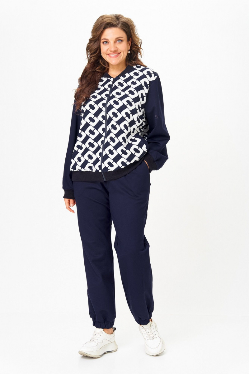 Костюмы Solomeya Lux 946/449С синий_с_белым_геометрия