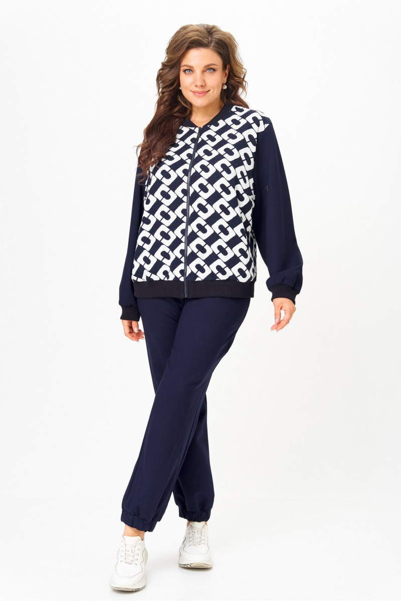 Костюмы Solomeya Lux 946/449С синий_с_белым_геометрия