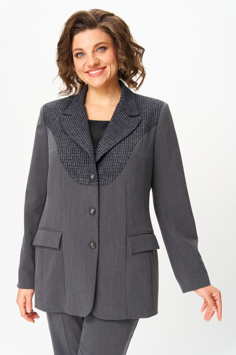 Брючный костюм ANASTASIA MAK 1297 серый