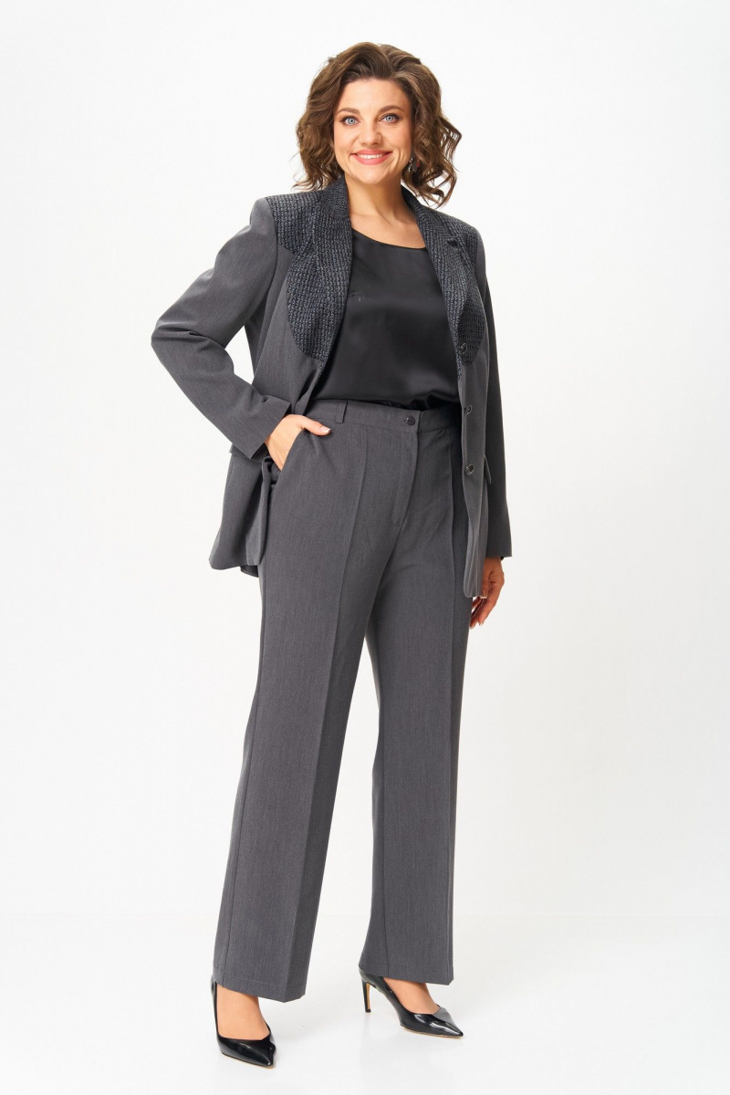 Брючный костюм ANASTASIA MAK 1297 серый