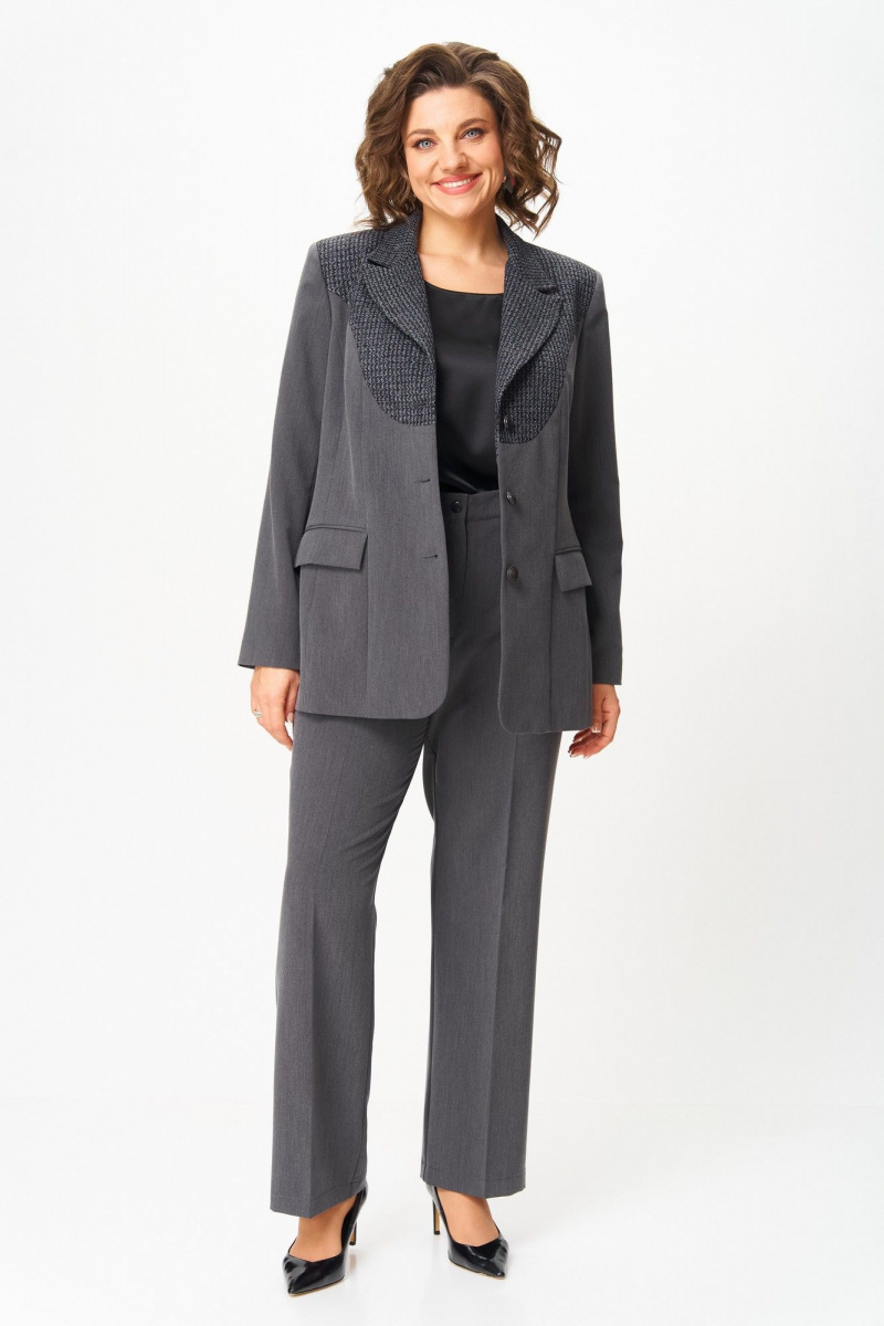 Брючный костюм ANASTASIA MAK 1297 серый