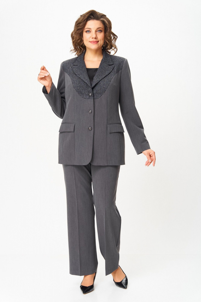 Брючный костюм ANASTASIA MAK 1297 серый