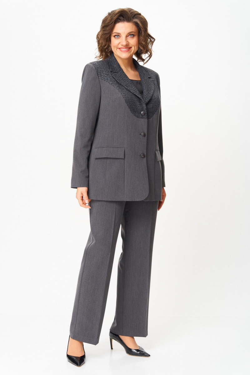Брючный костюм ANASTASIA MAK 1297 серый
