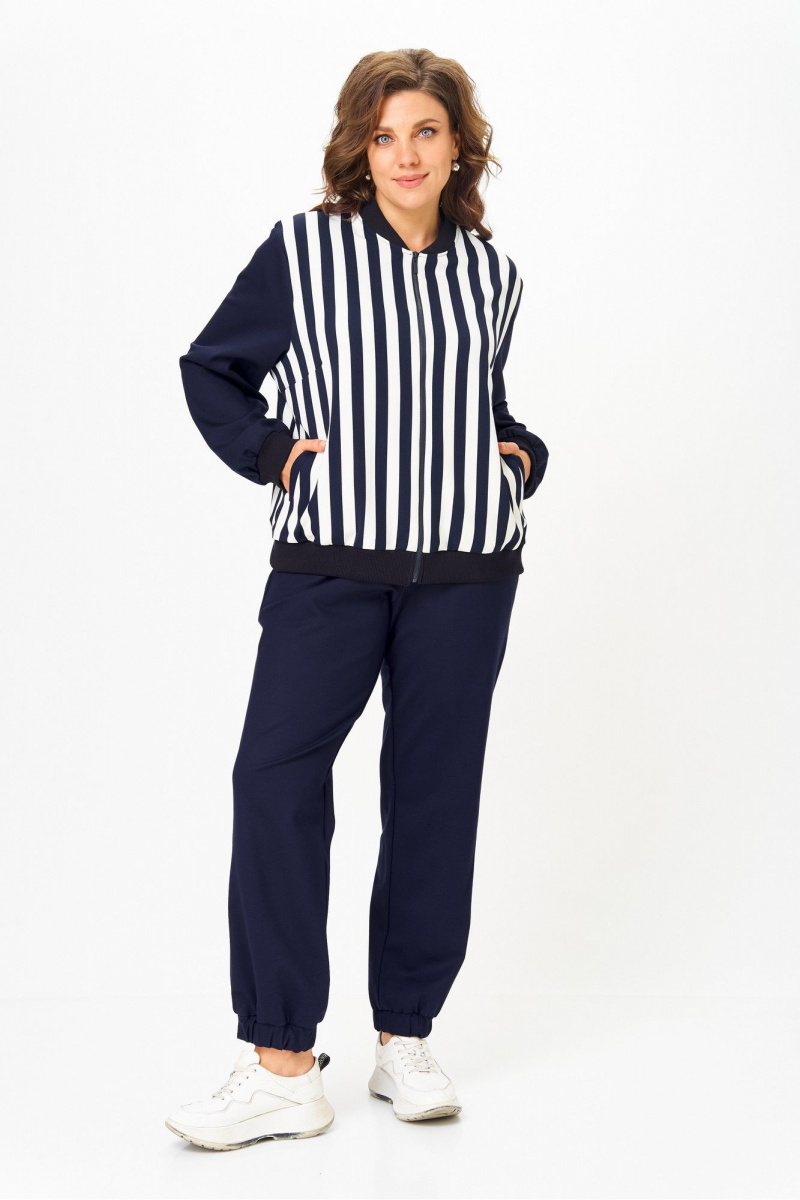 Костюмы Solomeya Lux 946/449D синий_с_белым_полоска