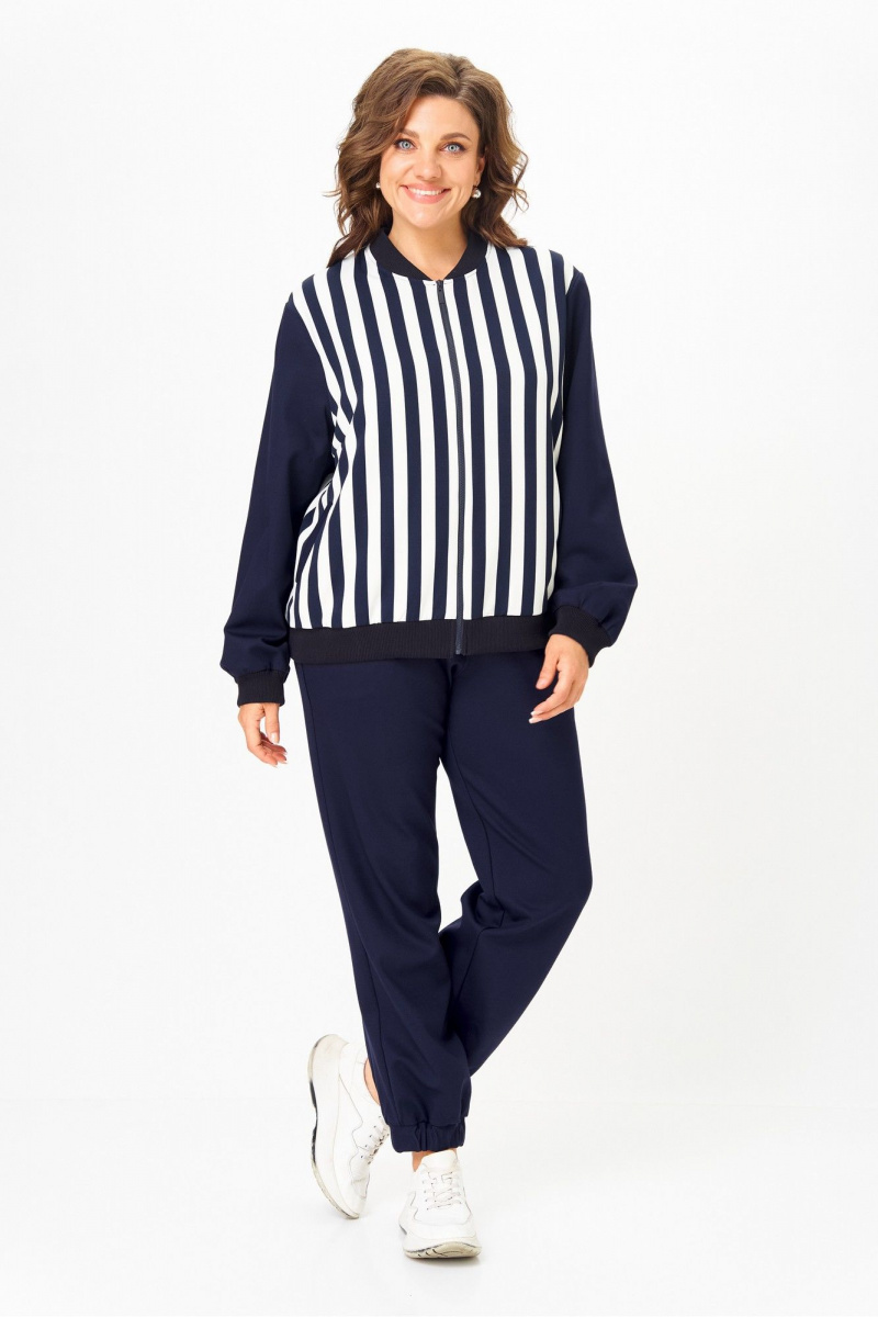 Костюмы Solomeya Lux 946/449D синий_с_белым_полоска