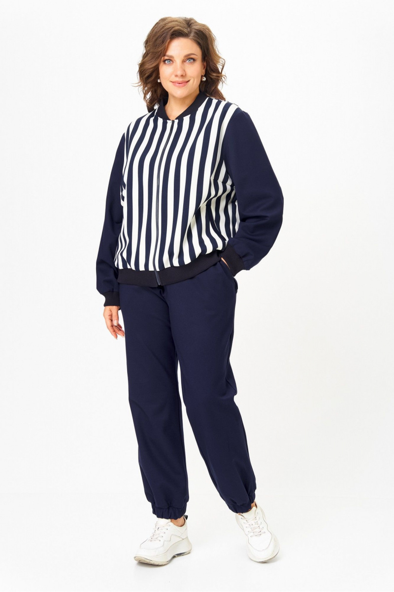 Костюмы Solomeya Lux 946/449D синий_с_белым_полоска