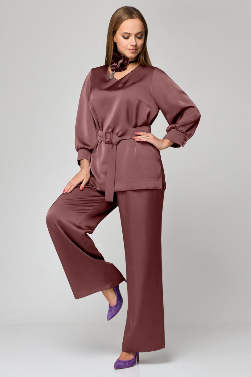 Брючный комплект Мишель стиль 1160-1 шоколадный