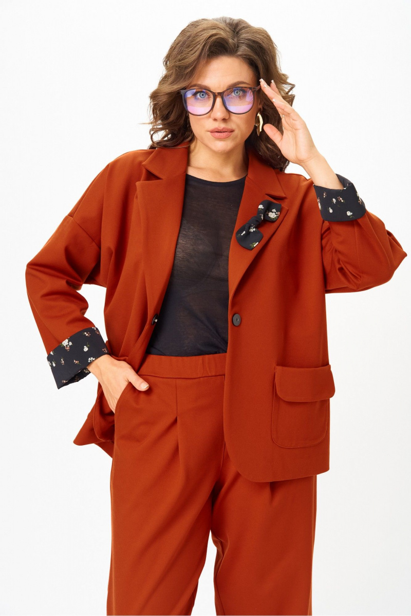 Брючный костюм Michel chic 1437 терракот