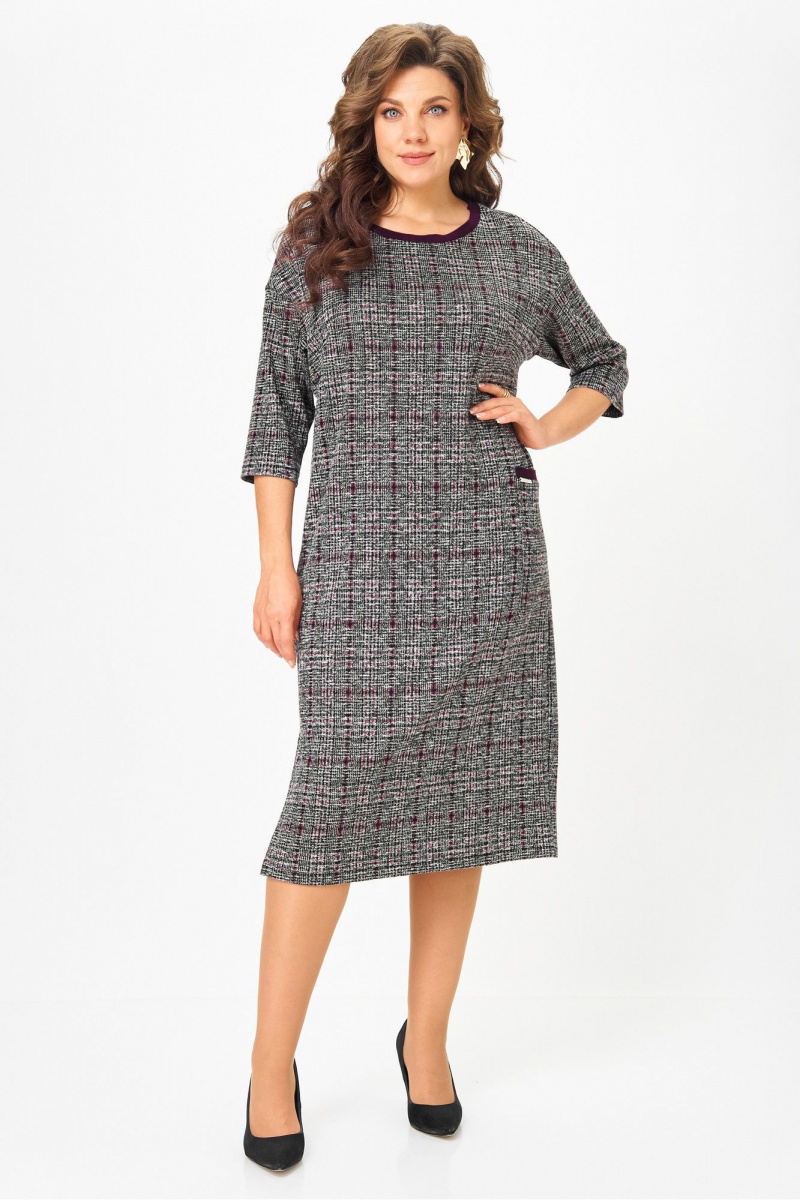 Платья Michel chic 2191 бордо, серый, клетка